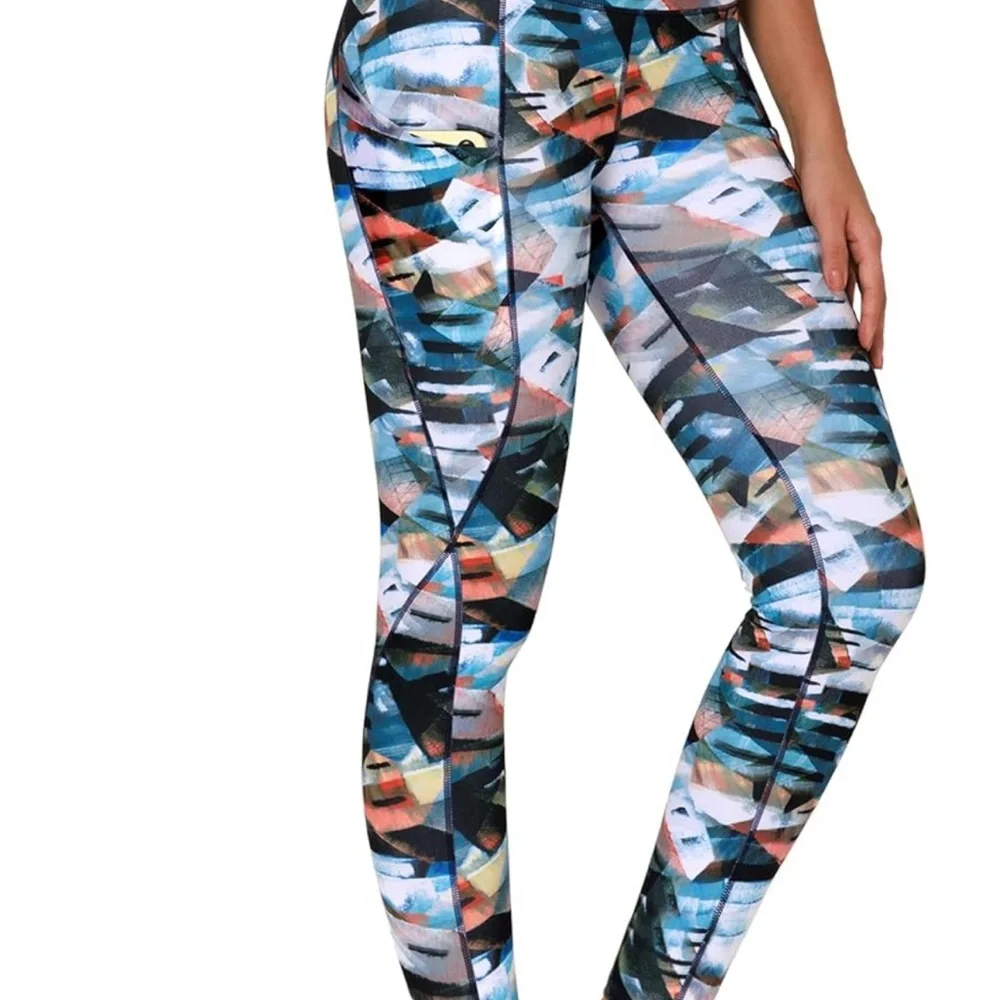 Multicolor Stainglass Abstract Leggings - Picture 3 of 10